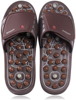BYRIVER Therapeutic Acupuncture Massage Flip Flops Slippers Foot Relaxation Tools Leg Calf Plantar Fasciitis Massager (M)