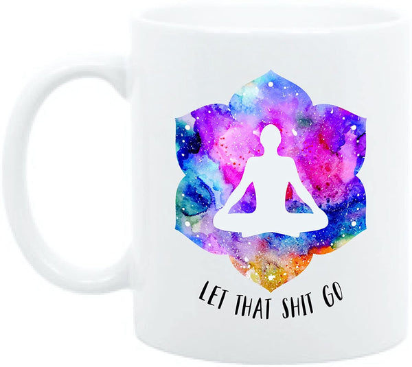 Yoga Gift, Let That Go, Yoga Accessories, Meditation, Yoga Funny Mug, Zen Gift